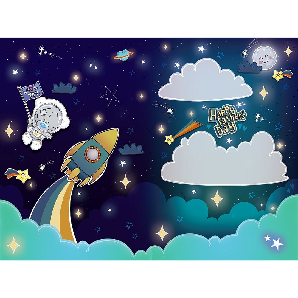 Bear In Space Suit Daddy Father's Day Card