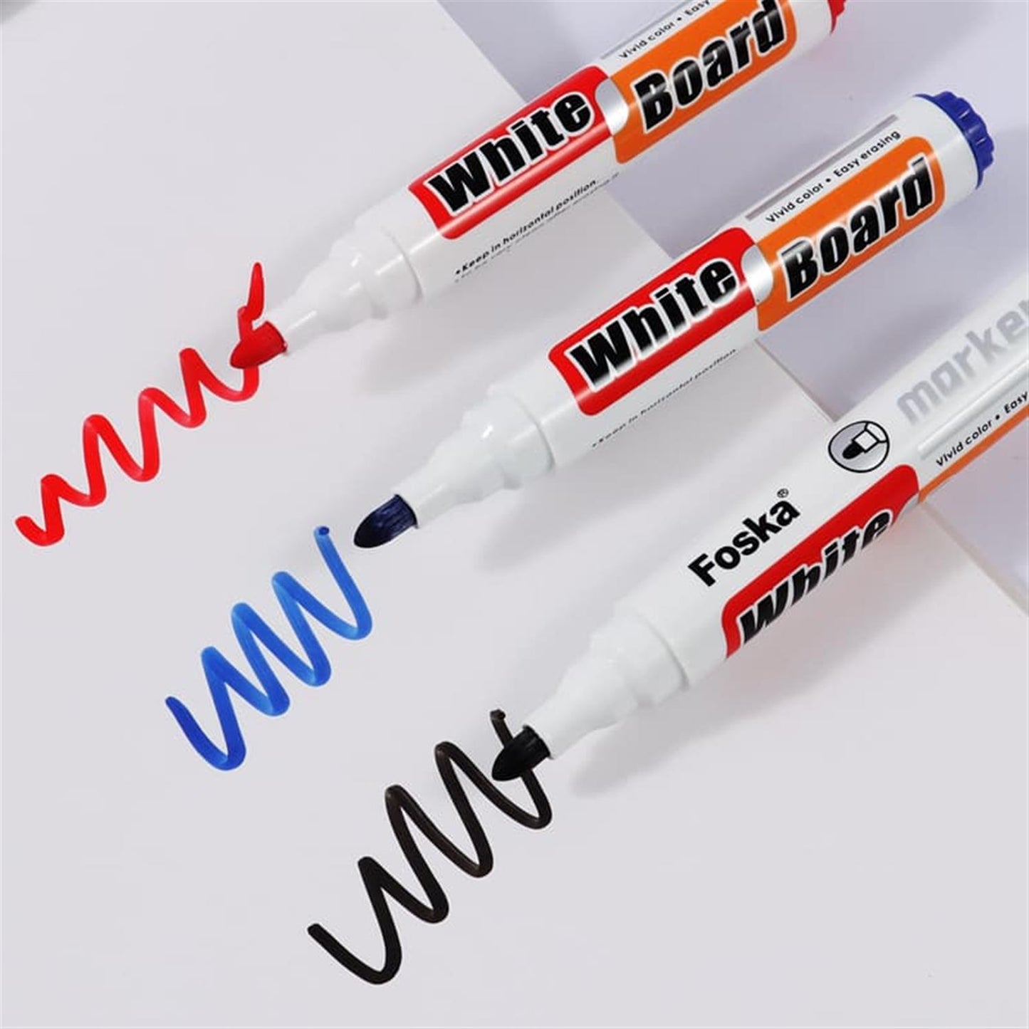 Pack of 3 Colors Smooth Ink Easy Dry Whiteboard Marker Pens