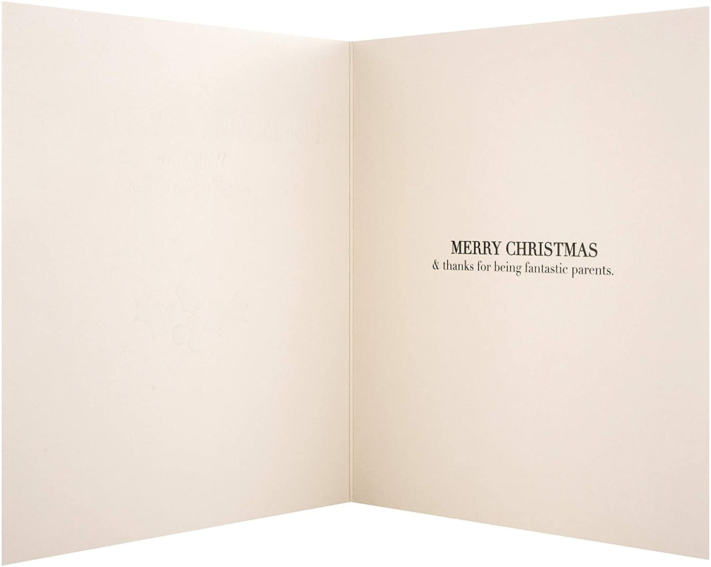 Christmas Studio Card for 'Both My Dads' Embossed Silver and Copper Foil Design