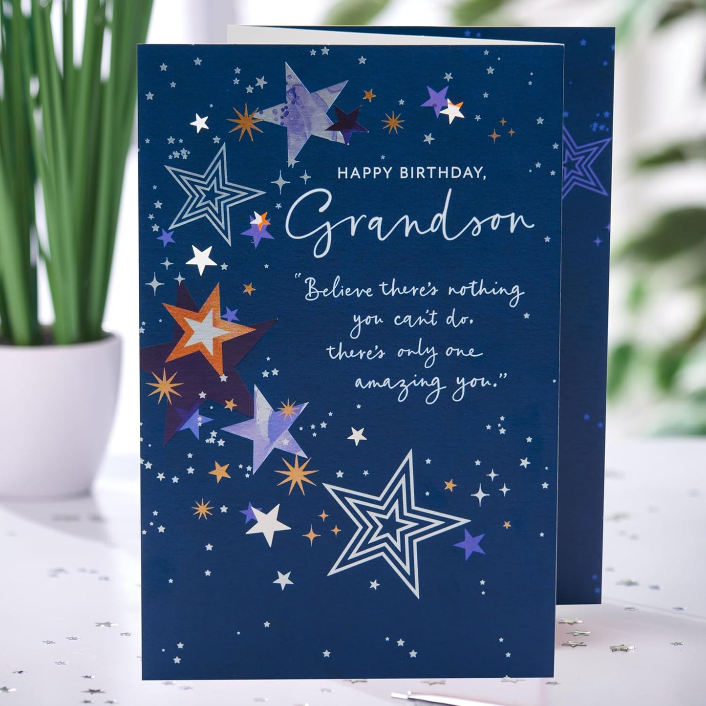 Stars Design Grandson Birthday Card