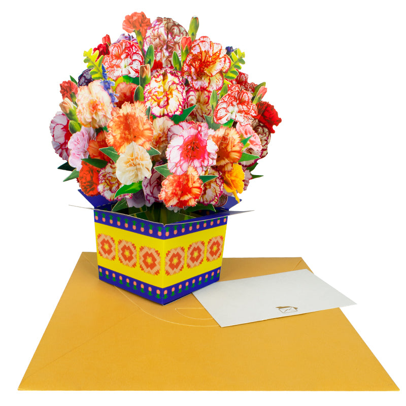 Bloom Box Carnation Fiesta 3D Pop Up Greeting Card