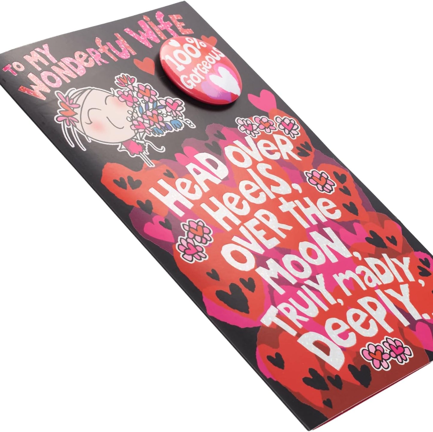 Cute Design with Badge Wife Valentine's Day Card