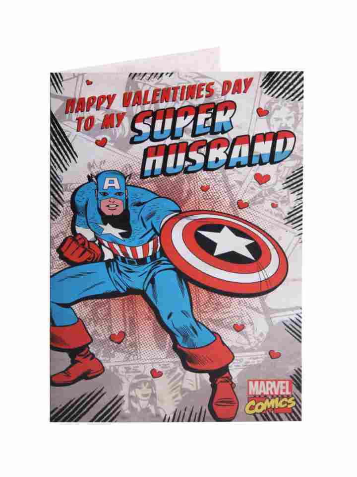 Super Husband Captain America Hero Valentine's Day Card