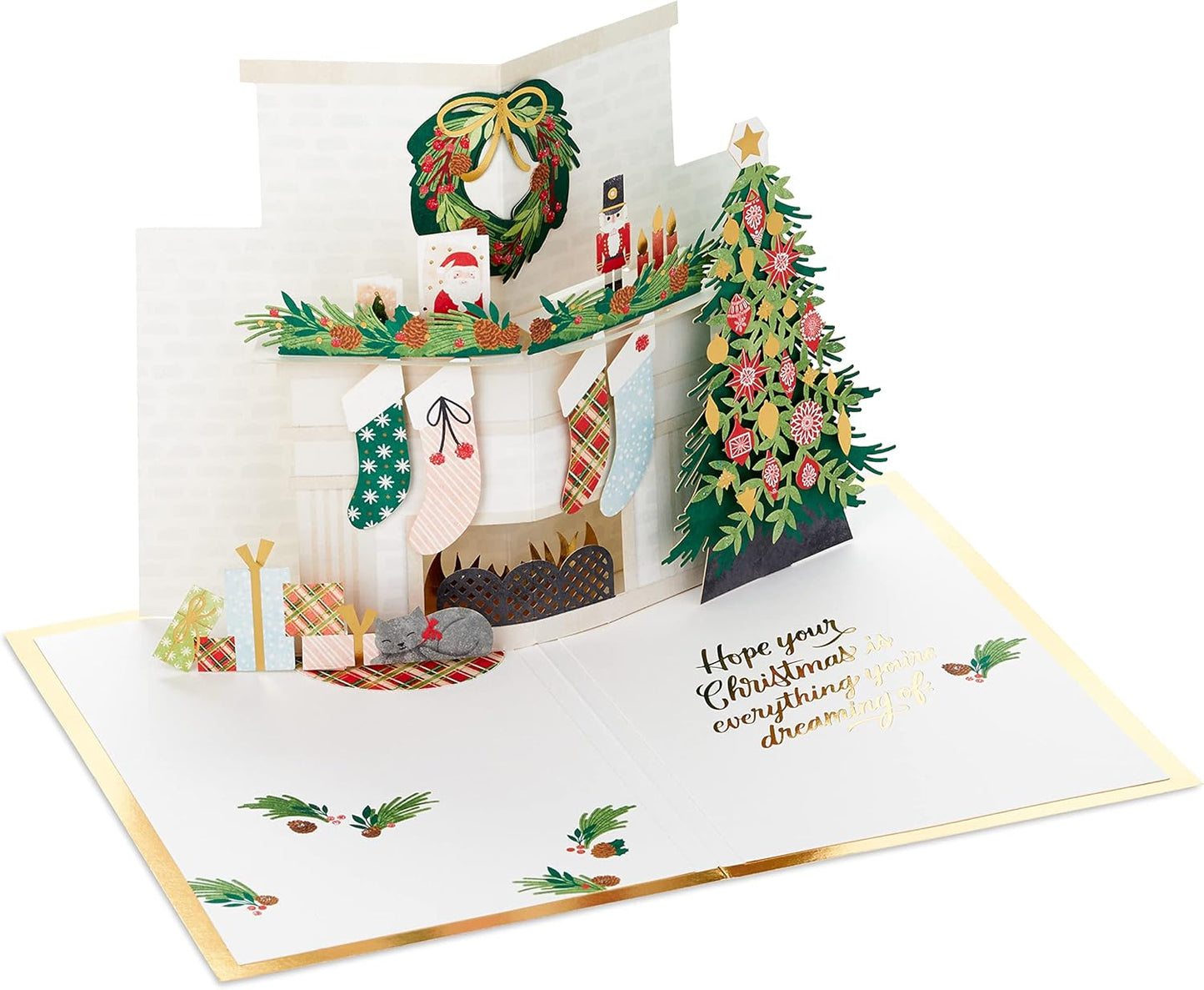 Fireplace & Tree 3D & Pop Up Christmas Card