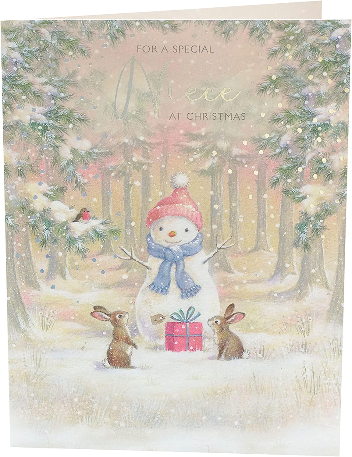 For A Wonderful Niece Snowman Christmas Card