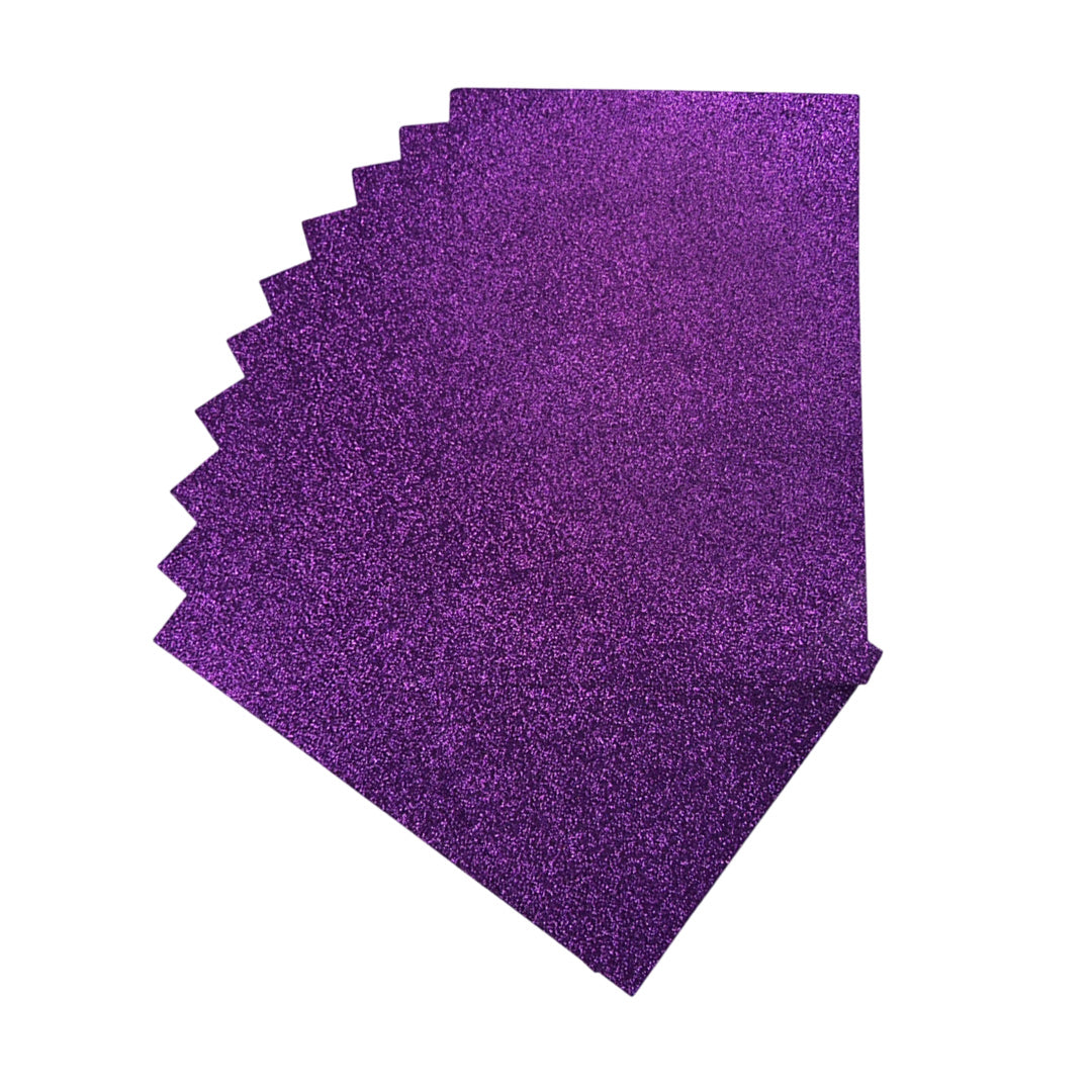 Pack of 200 A4 Purple Glitter EVA Foam Sheets