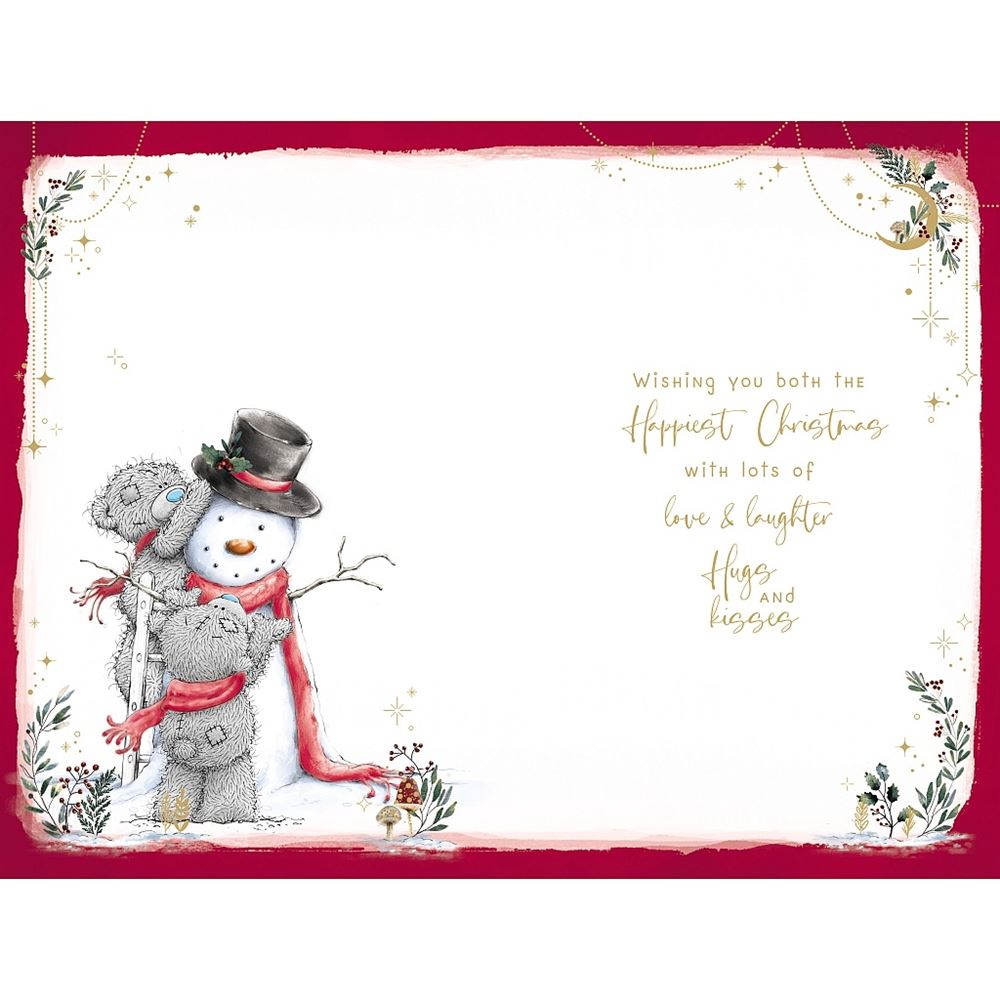 Bears Making Snowman Nan And Grandad Christmas Card