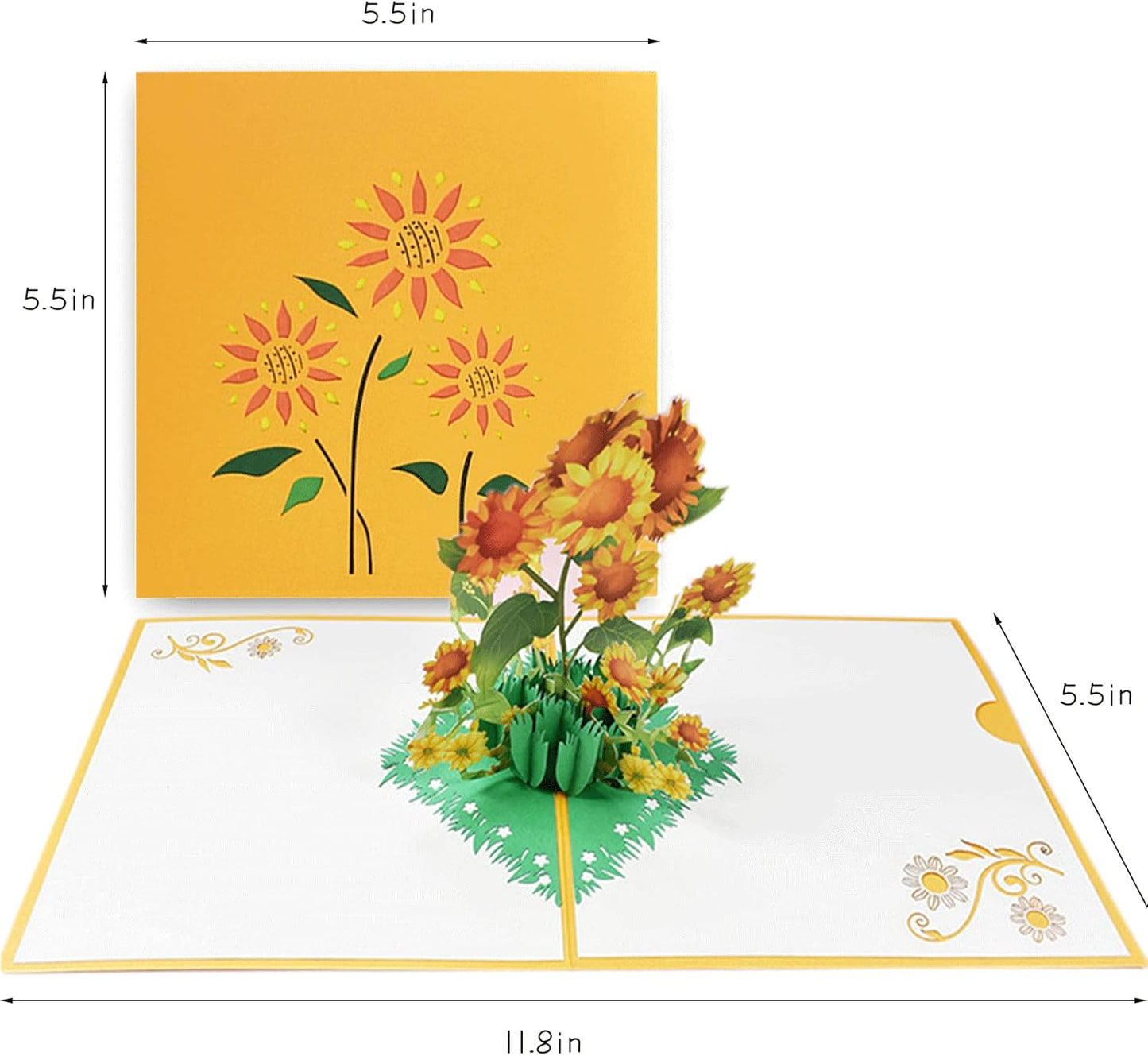 Sunflowers Bursting 3D Pop Up Greeting Card
