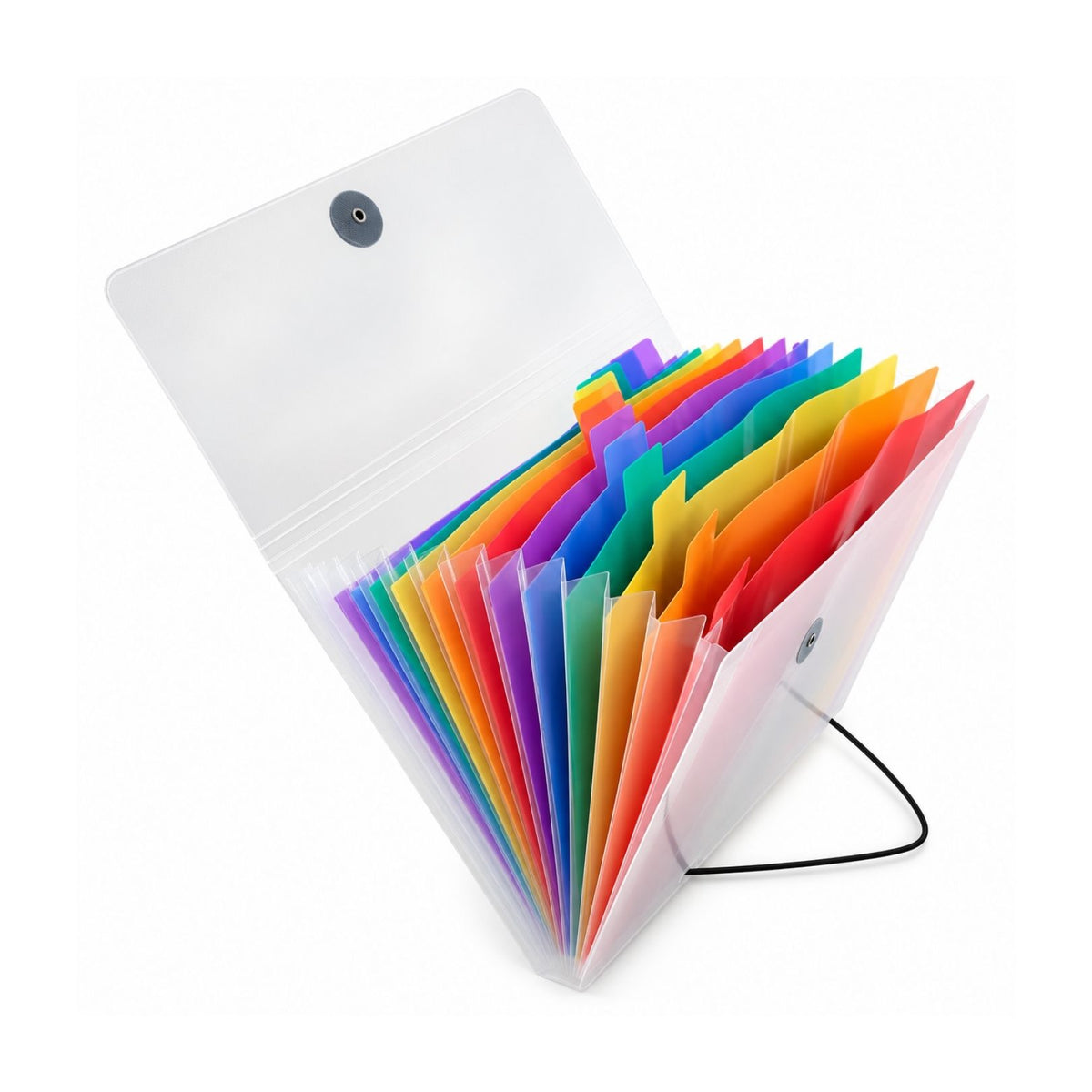 Pack of 6 A5 13 Part Rainbow Coloured Tabs Expanding Files With Elastic Closure