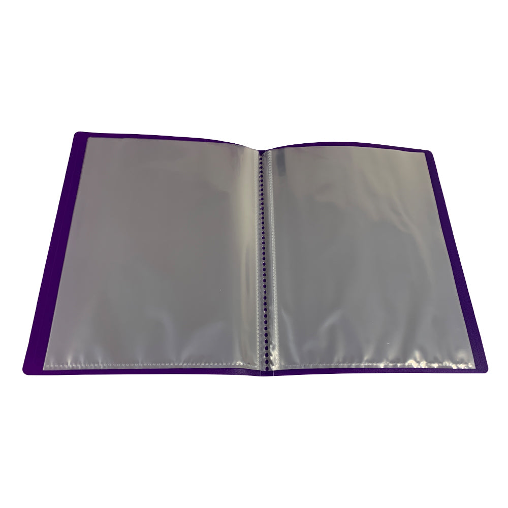Pack of 10 A5 10 Pocket Purple Flexible Cover Display Books