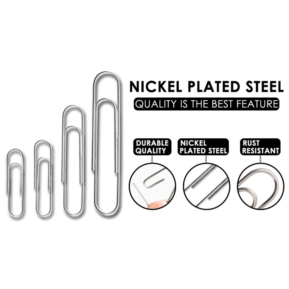 Bulk Pack of 1000 Round End Paper Clips 33mm