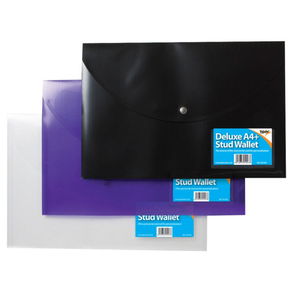 Pack of 5 A4+ De-Luxe Stud Wallet (Assorted)