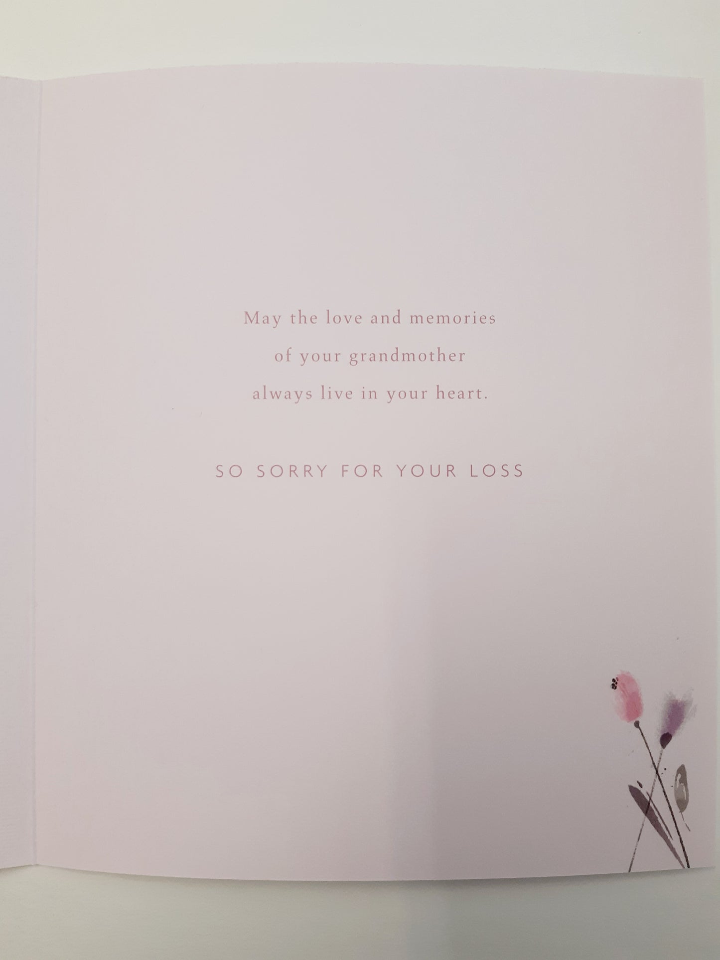 Loss of Your Grandma Floral Watercolour Sympathy Card