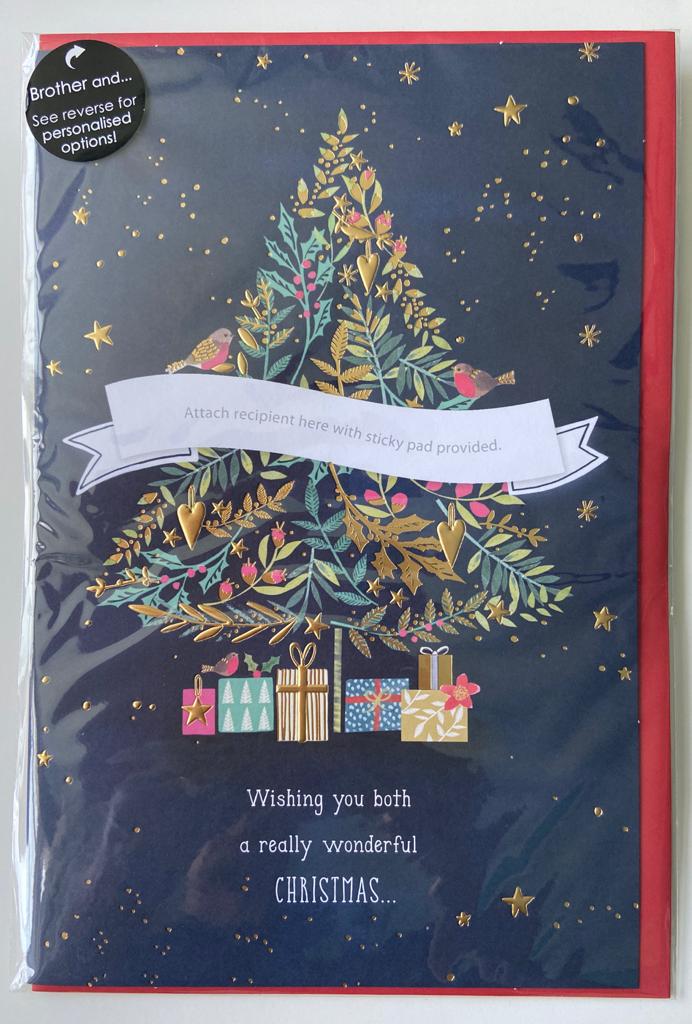 Personalised Brother and Multi Caption Sister in law, Wife, Girlfriend, Wife Christmas Card