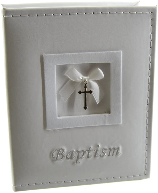 Juliana White Leatherette Photo Album 'Baptism'