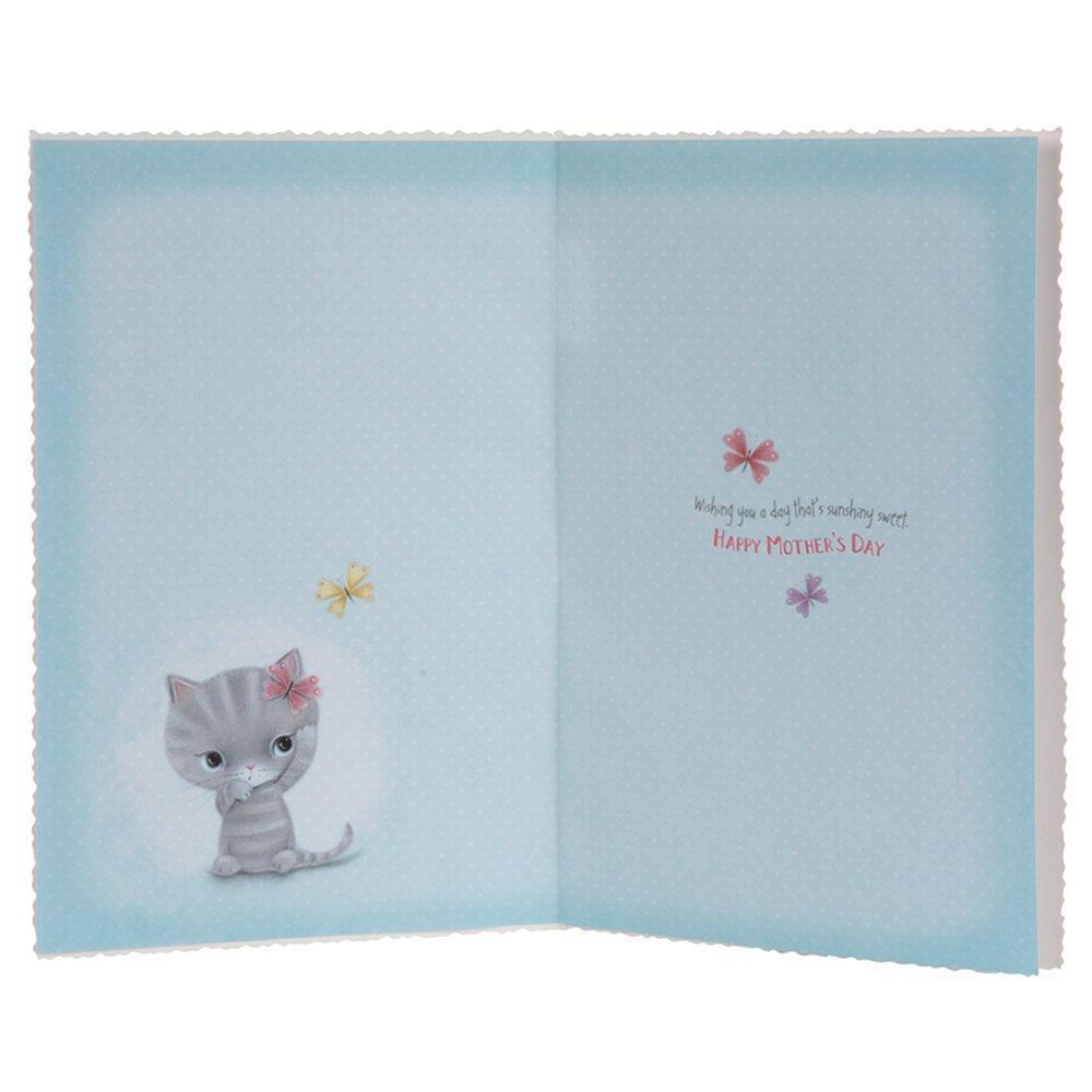 'Cute Glittered' Little Meow Mother's Day Card