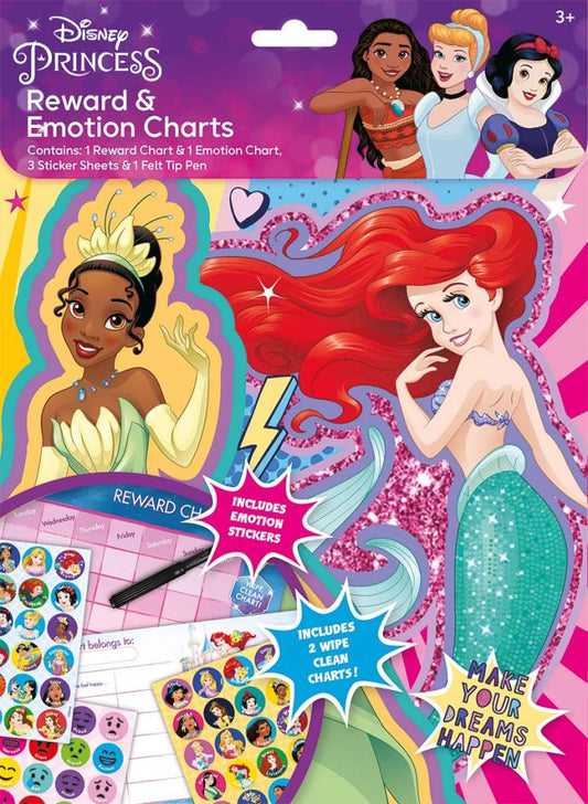 Disney Princess Reward & Emotion Chart with Stickers and Felt Tip Pen
