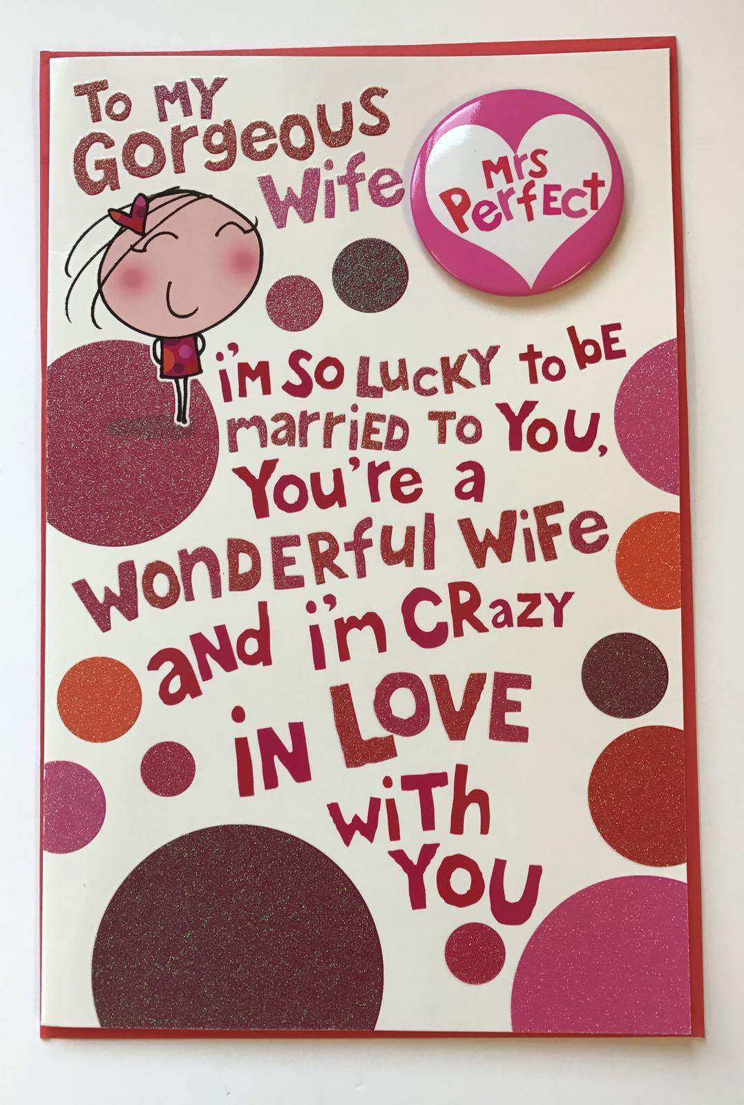 To My Gorgeous Wife Humour Valentine's Day Card