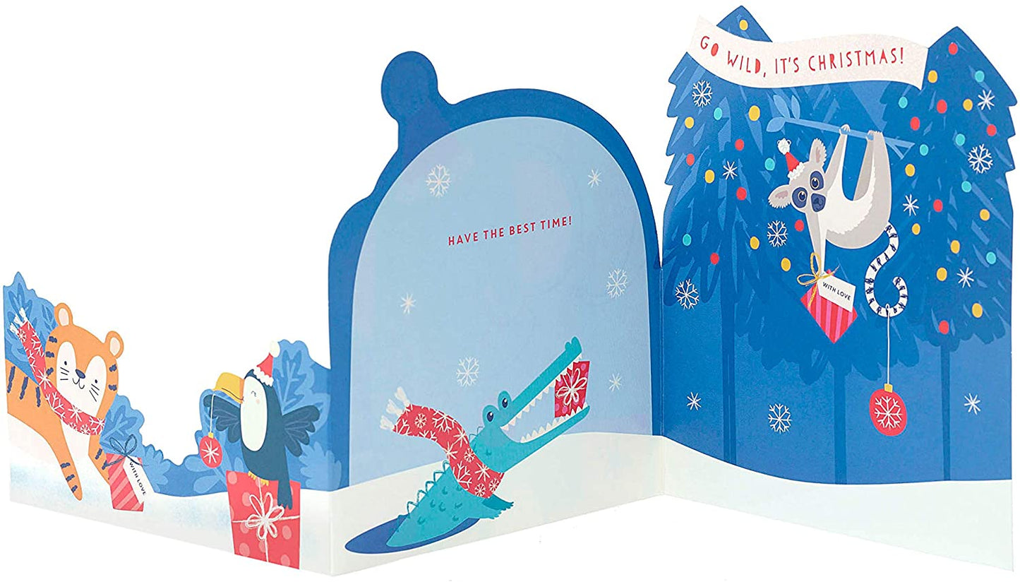 Kids Christmas Card Go Wild Cute Elephant Design