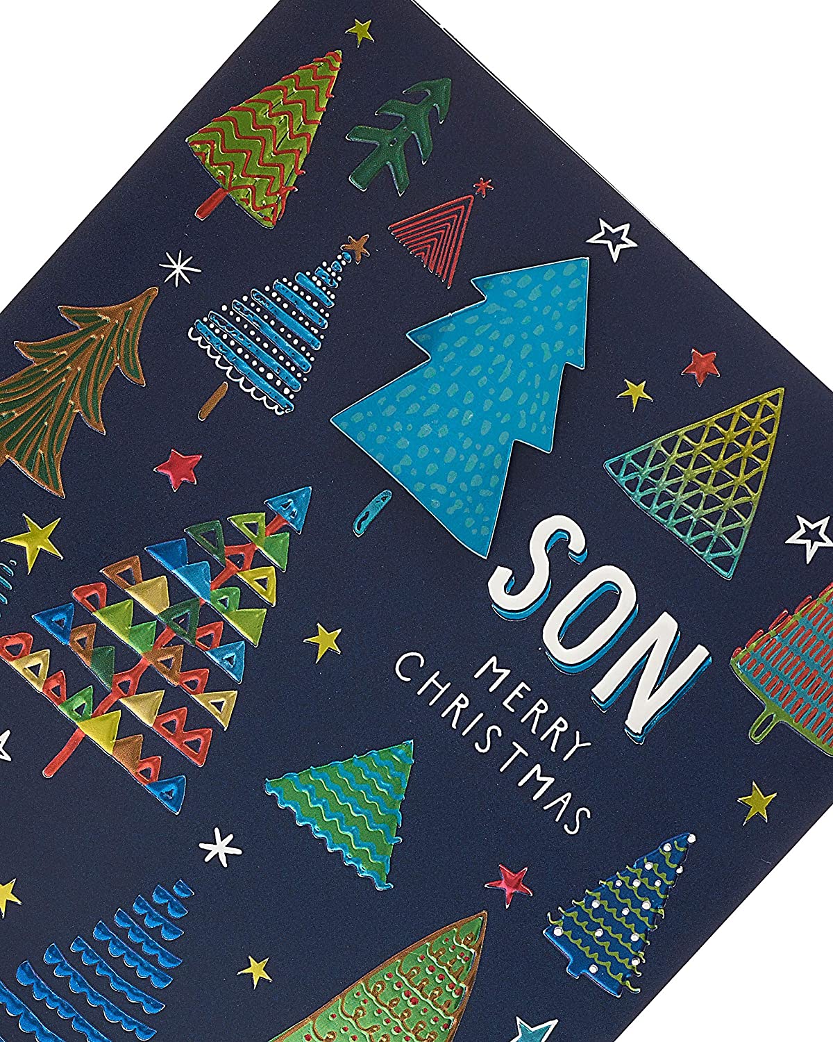 Son Christmas Card Festive Christmas Tree Design 