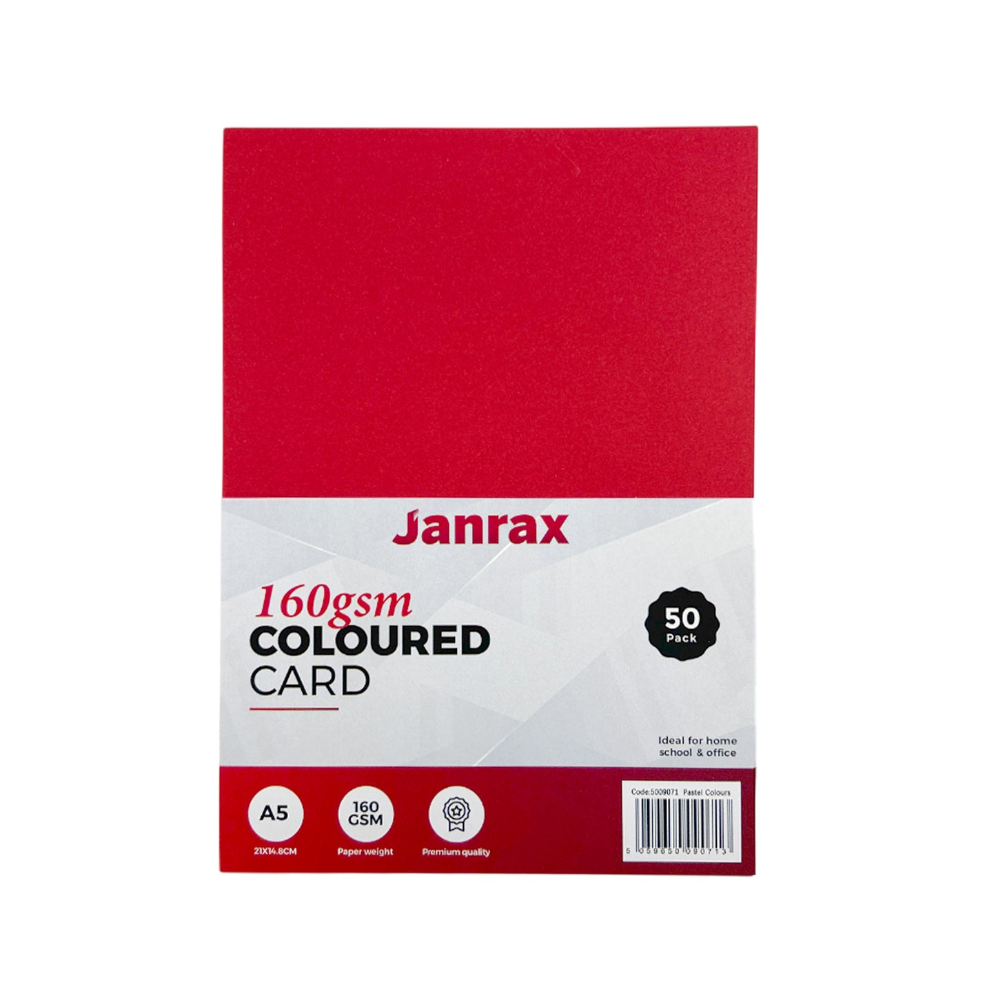 Pack of 250 A5 Assorted Primary Coloured Card 160gsm Sheets