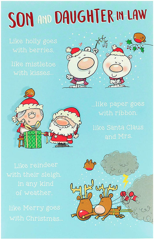 Son and Daughter in Law Christmas Card Special Couples Christmas Funny Festive Poem 