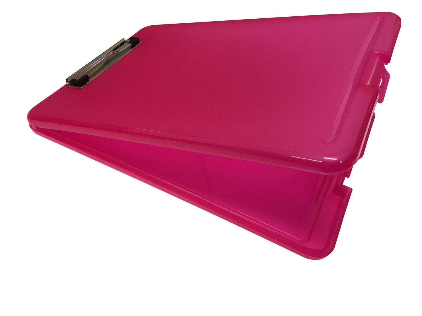Pack of 2 A4 Pink Clipboard Box Files - Storage Filing Case
