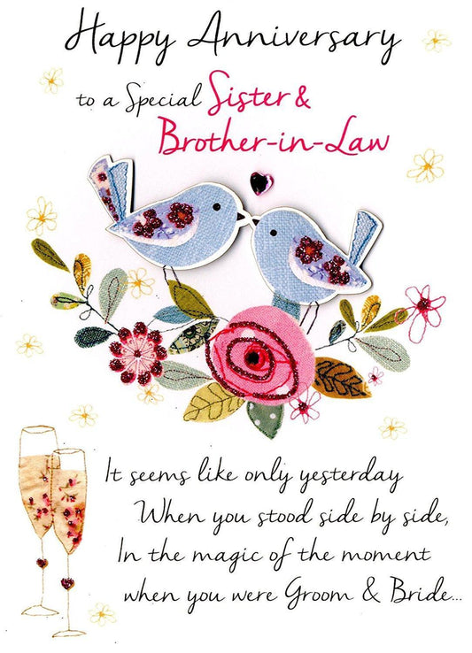 Sister & Brother In Law Anniversary Greeting Card Second Nature Just To Say Cards