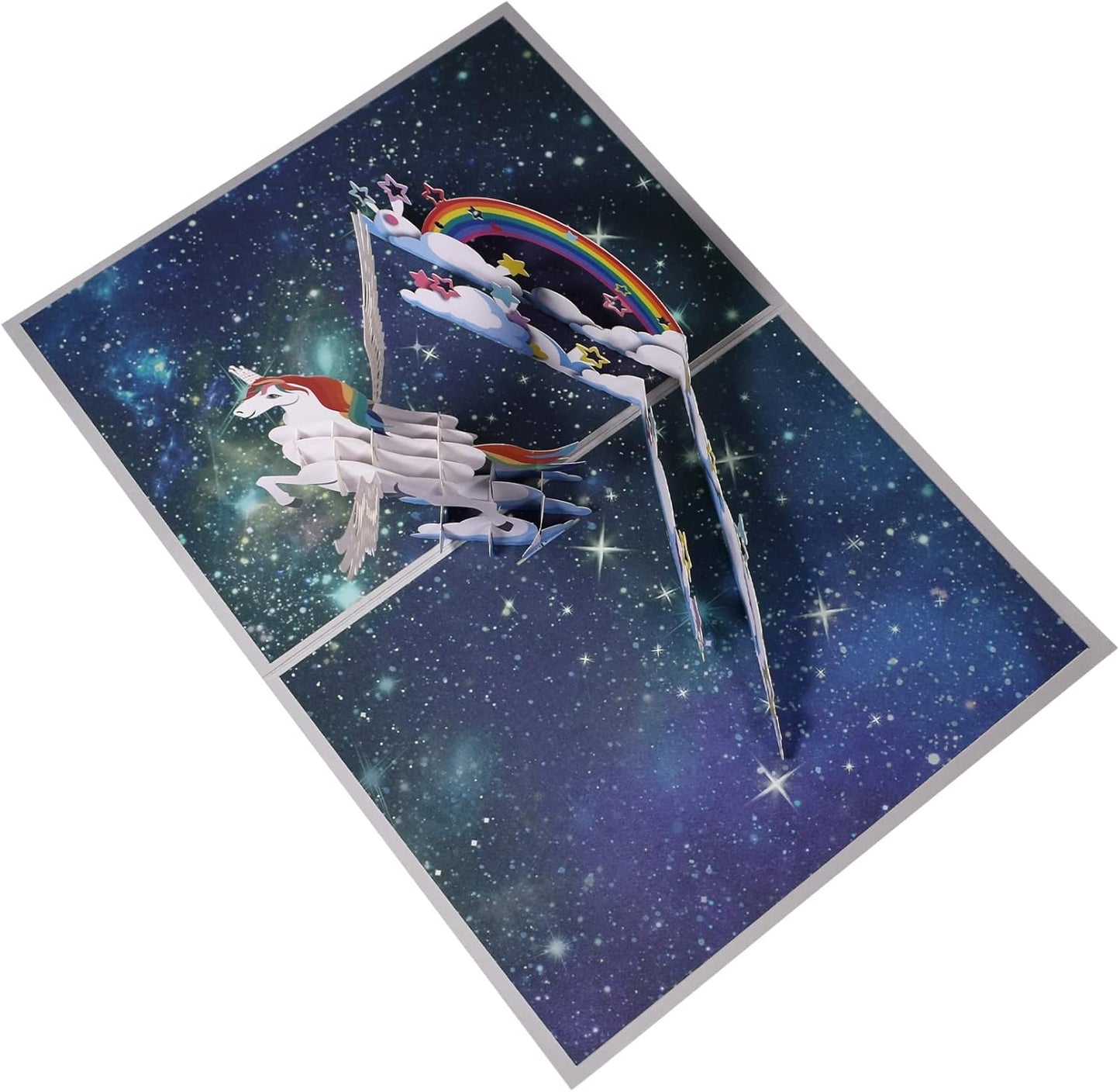 Stereoscopic Unicorn Galaxy 3D Pop Up Greeting Card - Kids Theme Birthday