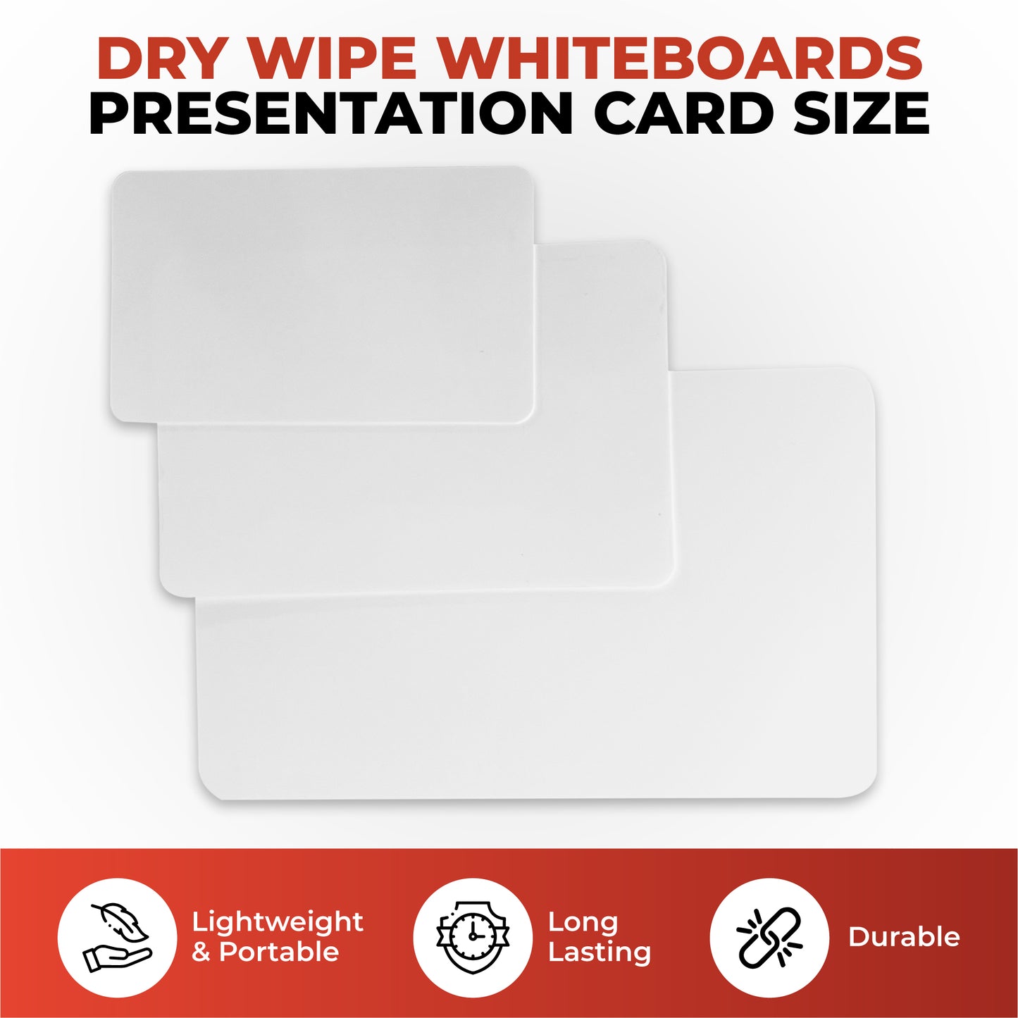Pack of 72 8x5" Size Dry Wipe Whiteboards - Presentation Card Size