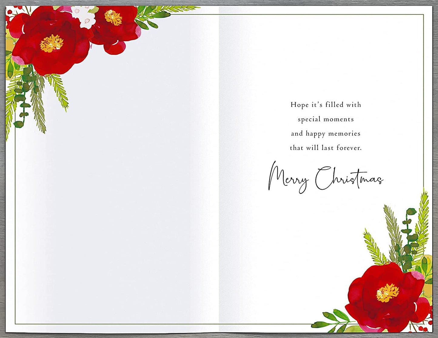 Traditional Foiled Watercolour Christmas Greeting Card