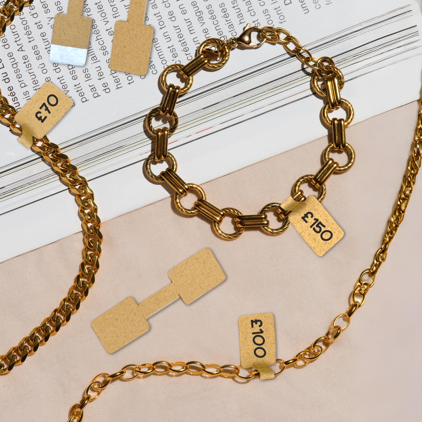 Pack of 100 Kraft Jewellery Tags 10x38mm