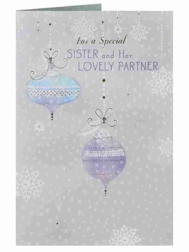 Sister & Lovely Partner Both Of You Luxury Christmas Greeting Card