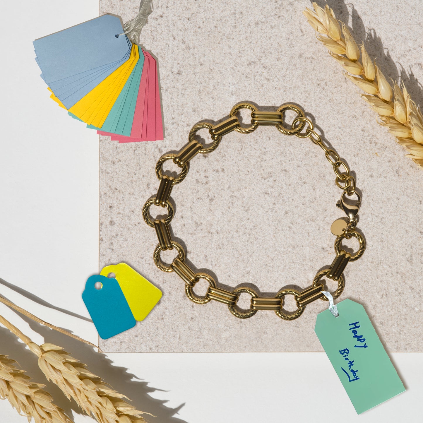 Pack of 36 Assorted Metallic Coloured Strung Tags 60 x 120mm