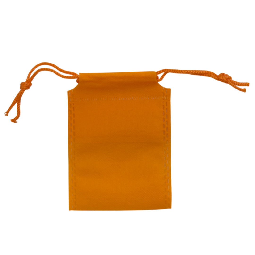 Pack of 50 Orange Coloured 12x9cm Non-Woven Drawstring Bags
