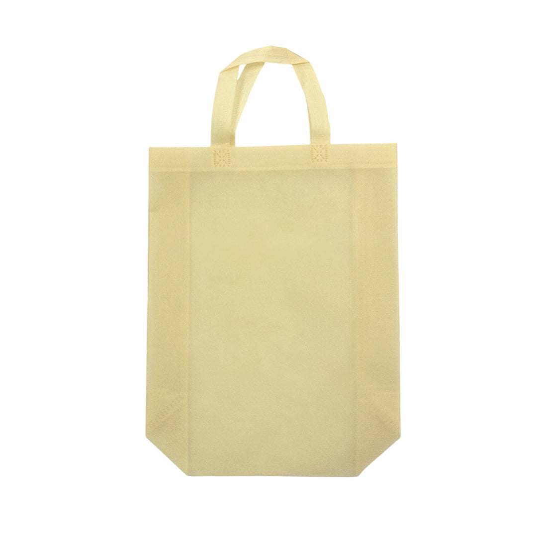 Pack of 100 Ivory Coloured 25x35x10cm Non-Woven Bags with Handle