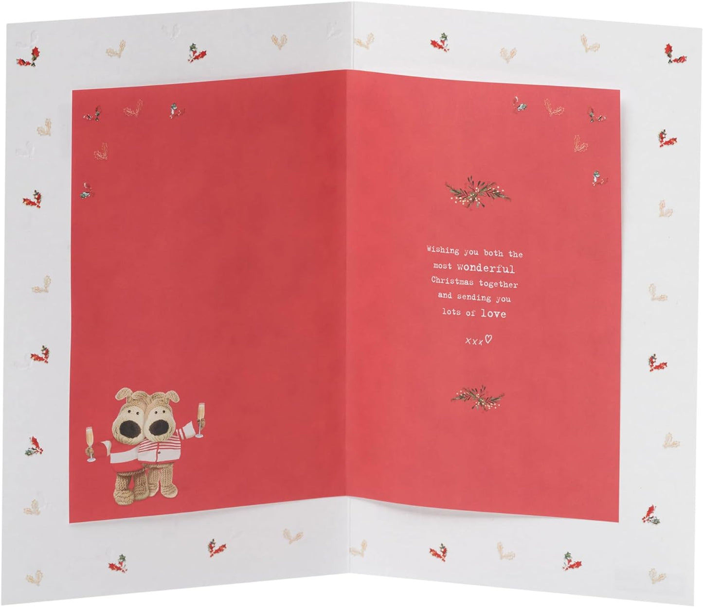 Daughter & Fiance Embellished Christmas Card Cute Boofle