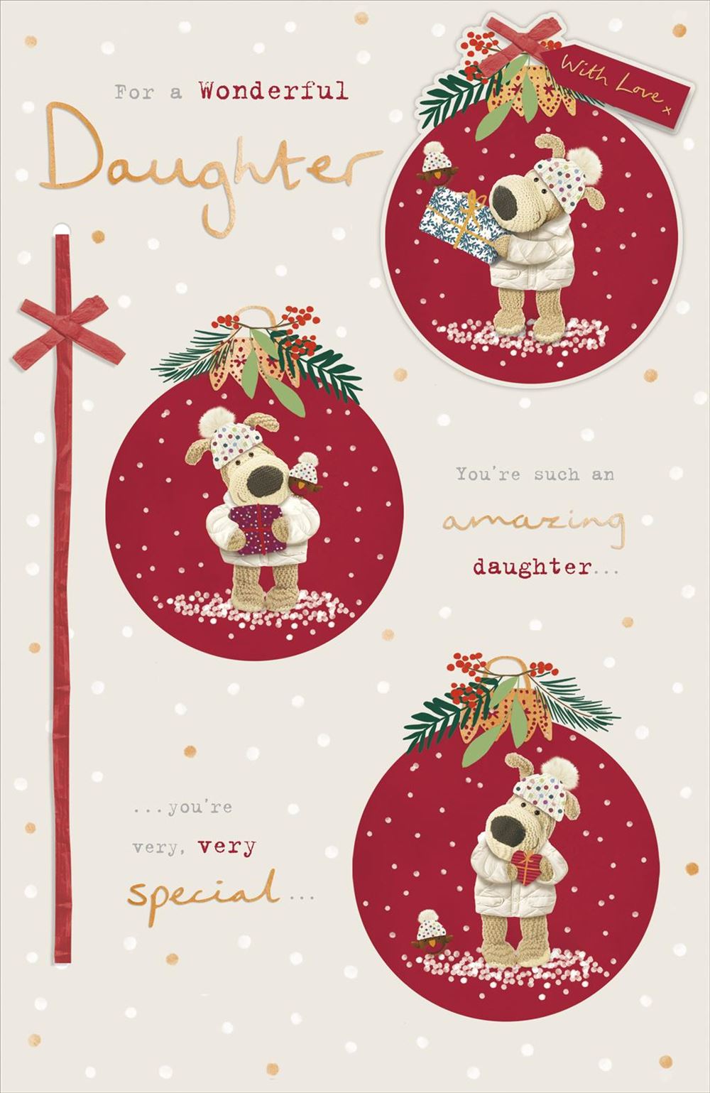Boofles In Baubles Daughter Christmas Card