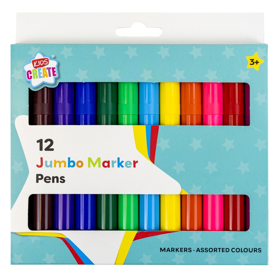 6 Packs of 12 Kids Create Jumbo Marker Pens