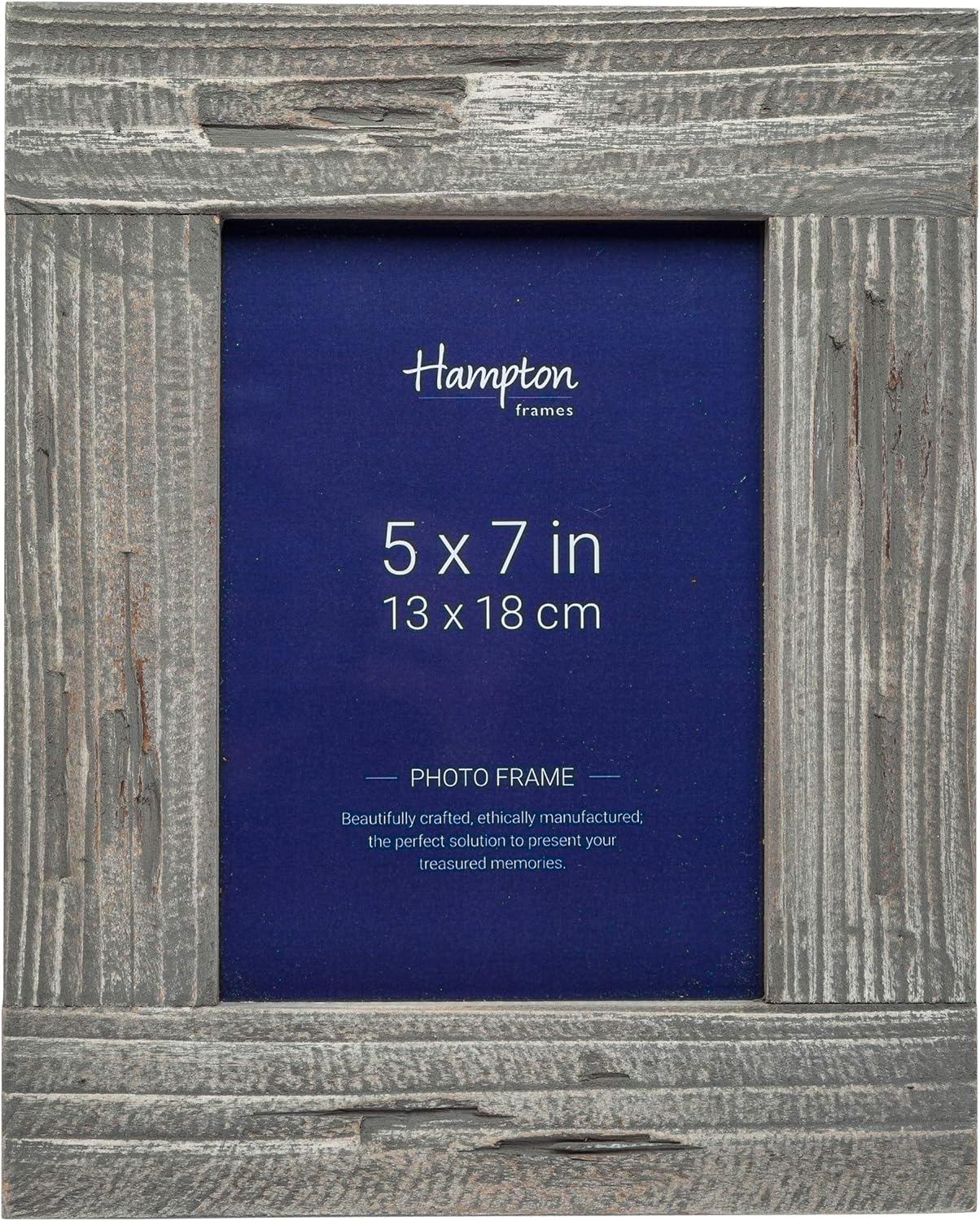 Pack of 6 Hampton Farmhouse 5x7 Distressed Grey Painted Wood Photo Frames