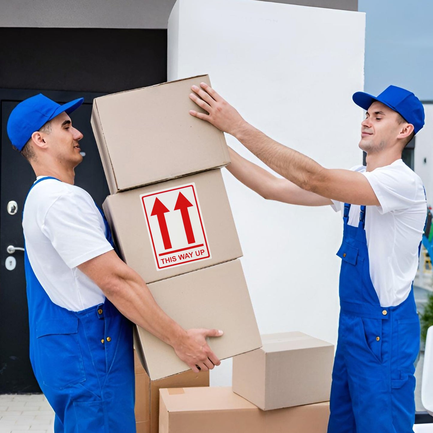 Pack of 18 This Way UP Self-Adhesive Labels 80x110mm