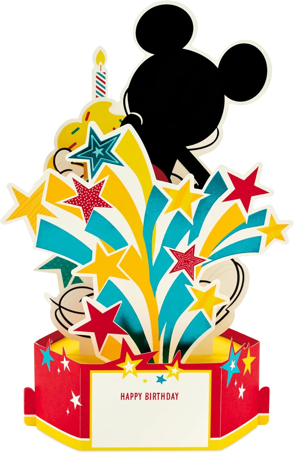 Disney Mickey Mouse with Cupcakes & Stars 3D & Pop Up Birthday Card