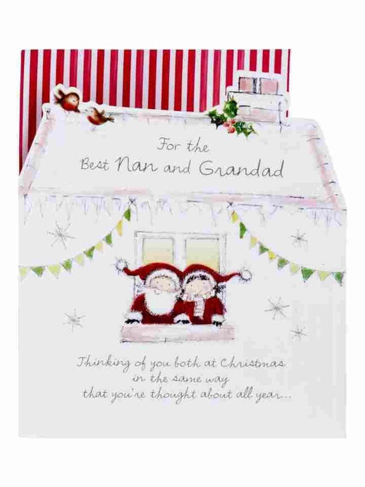 Nan & Grandad Festive Cottage Christmas Card 