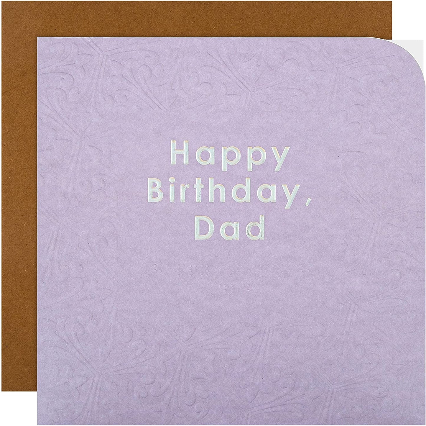 Dad Birthday Card Contemporary Patterned Design Braille