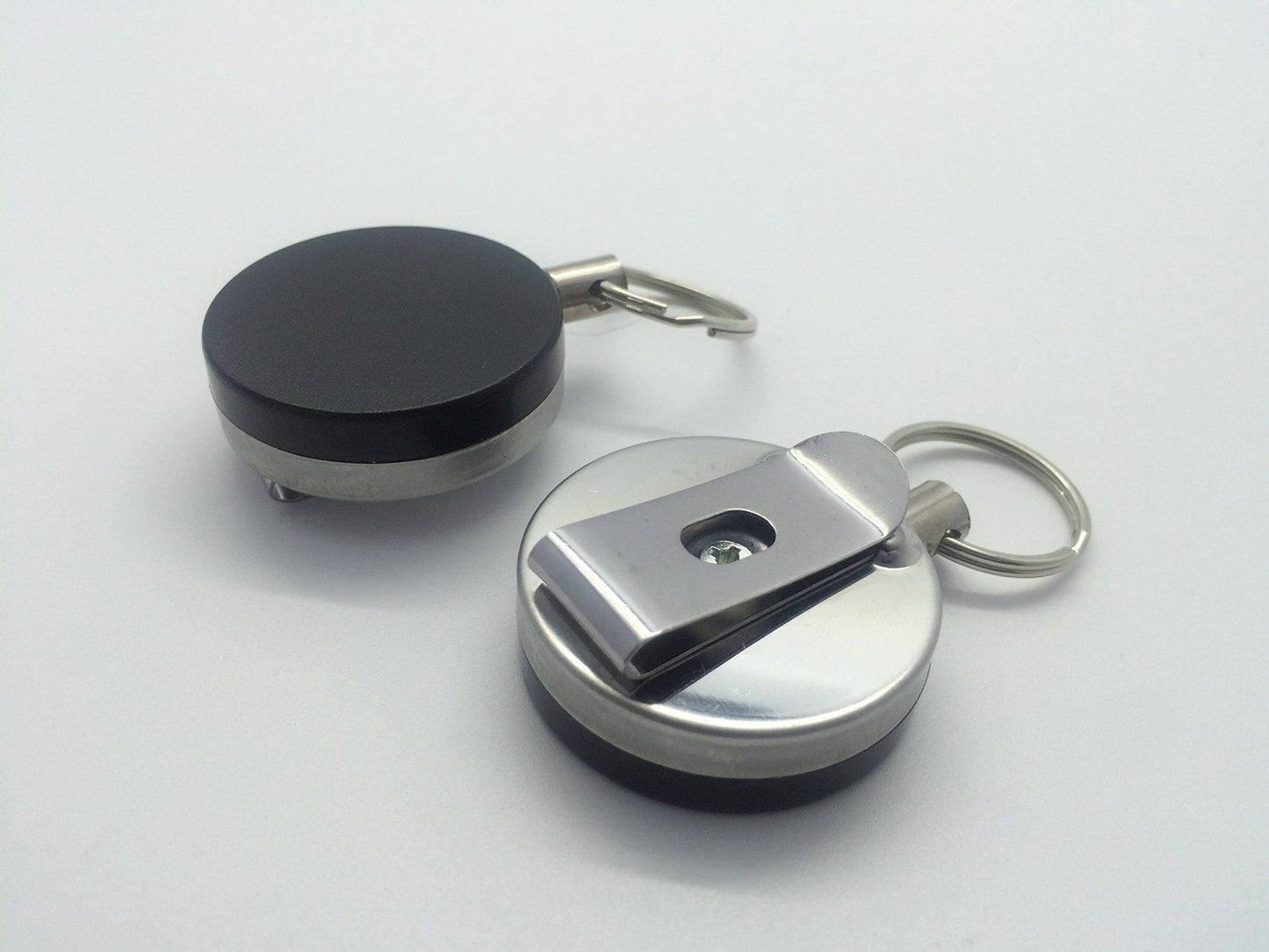 Round Retractable Key Reel with Key Ring