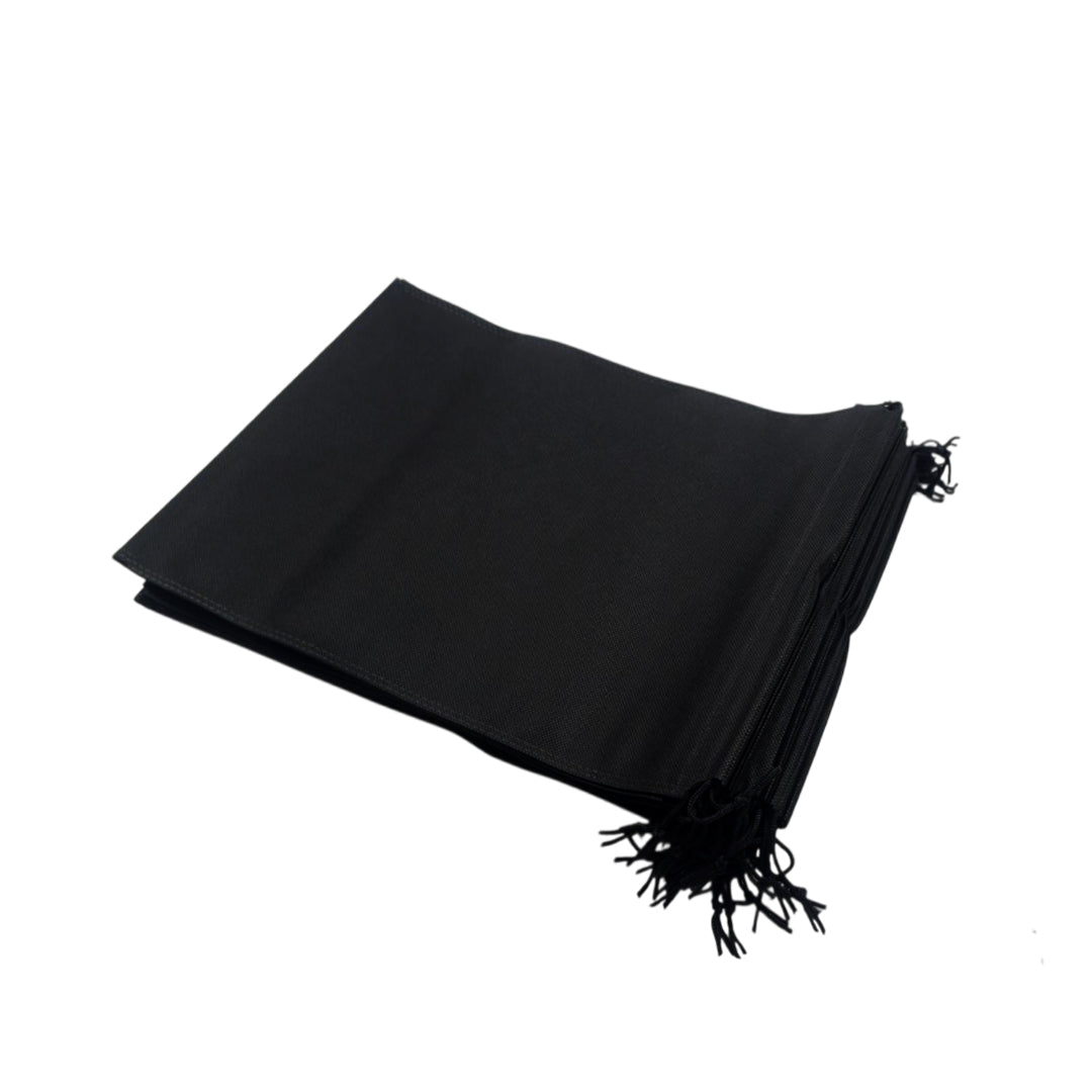 Pack of 50 Black Coloured 32x22cm Non-Woven Drawstring Bags