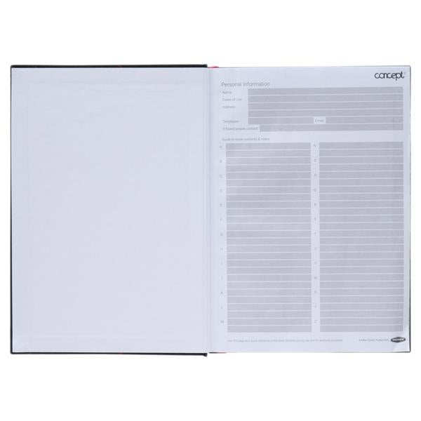 A5 192 Pages Ruled A-z Index Book by Concept