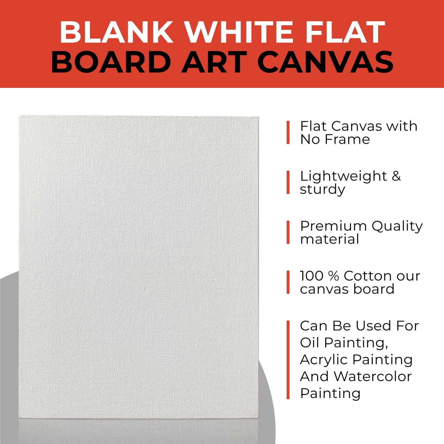 18x24cm Blank White Flat Stretched Board Art Canvas By Janrax