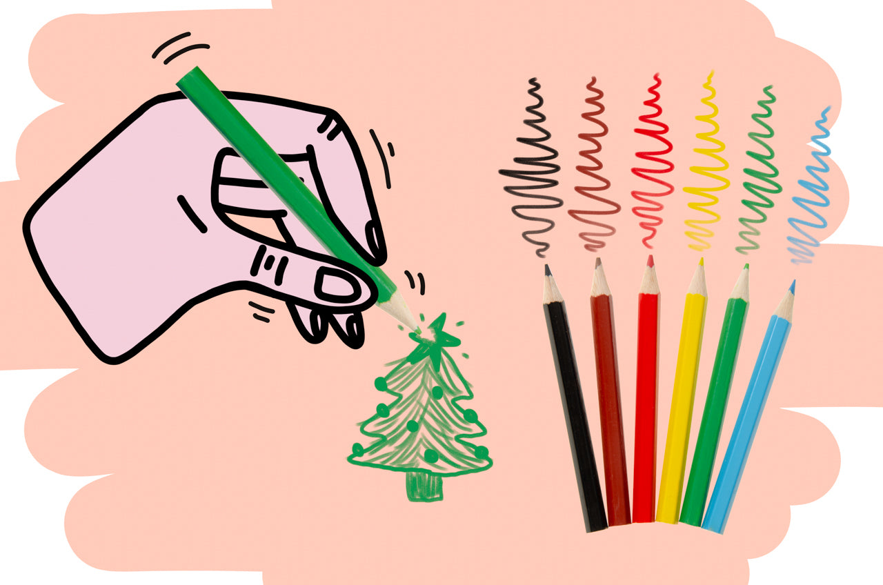 6 Pieces Christmas Colored Pencils 9cm