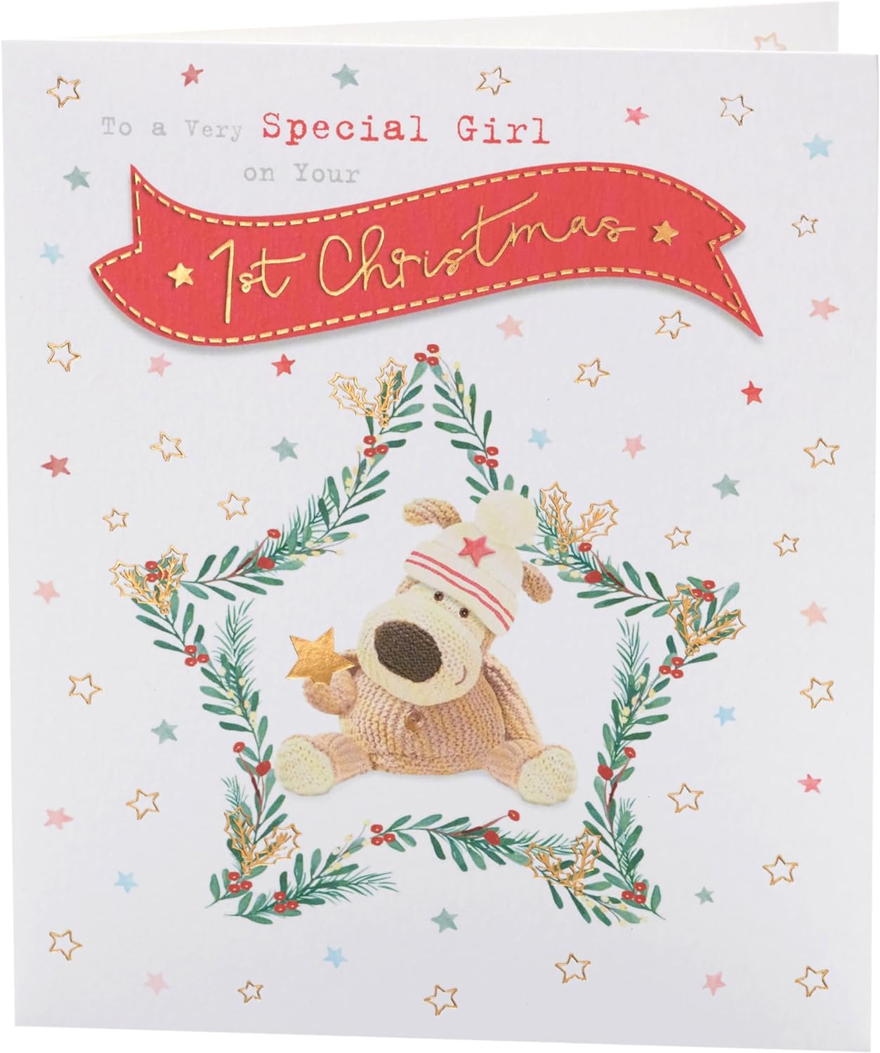 Very Special Girl On Your 1st Christmas Card Cute Boofle